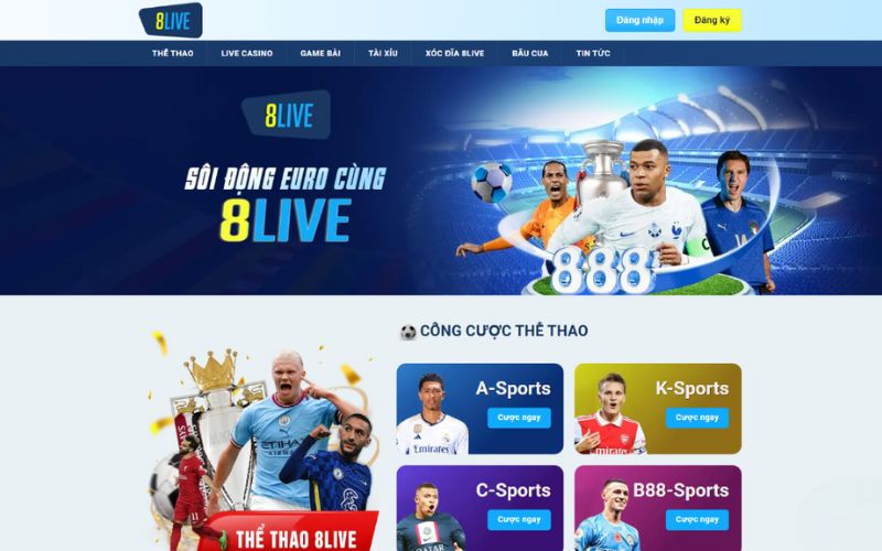 Giao diện website 8LIVE Giao diện website 8LIVE