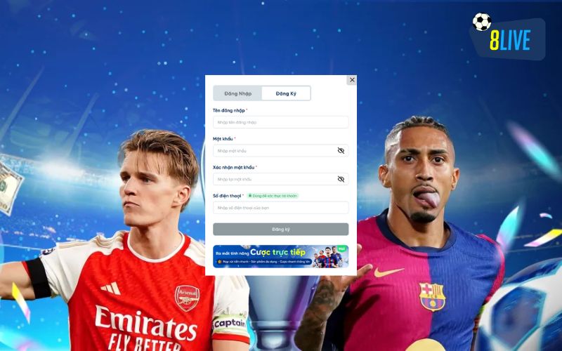 Hướng dẫn đăng ký tài khoản 8LIVE Hướng dẫn đăng ký tài khoản 8LIVE